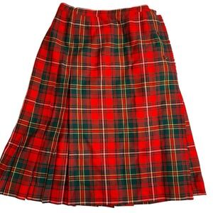 Aljean Plaid Kilt Skirt Pleated Wool Size Small‎ Classic Preppy Holiday Normcore